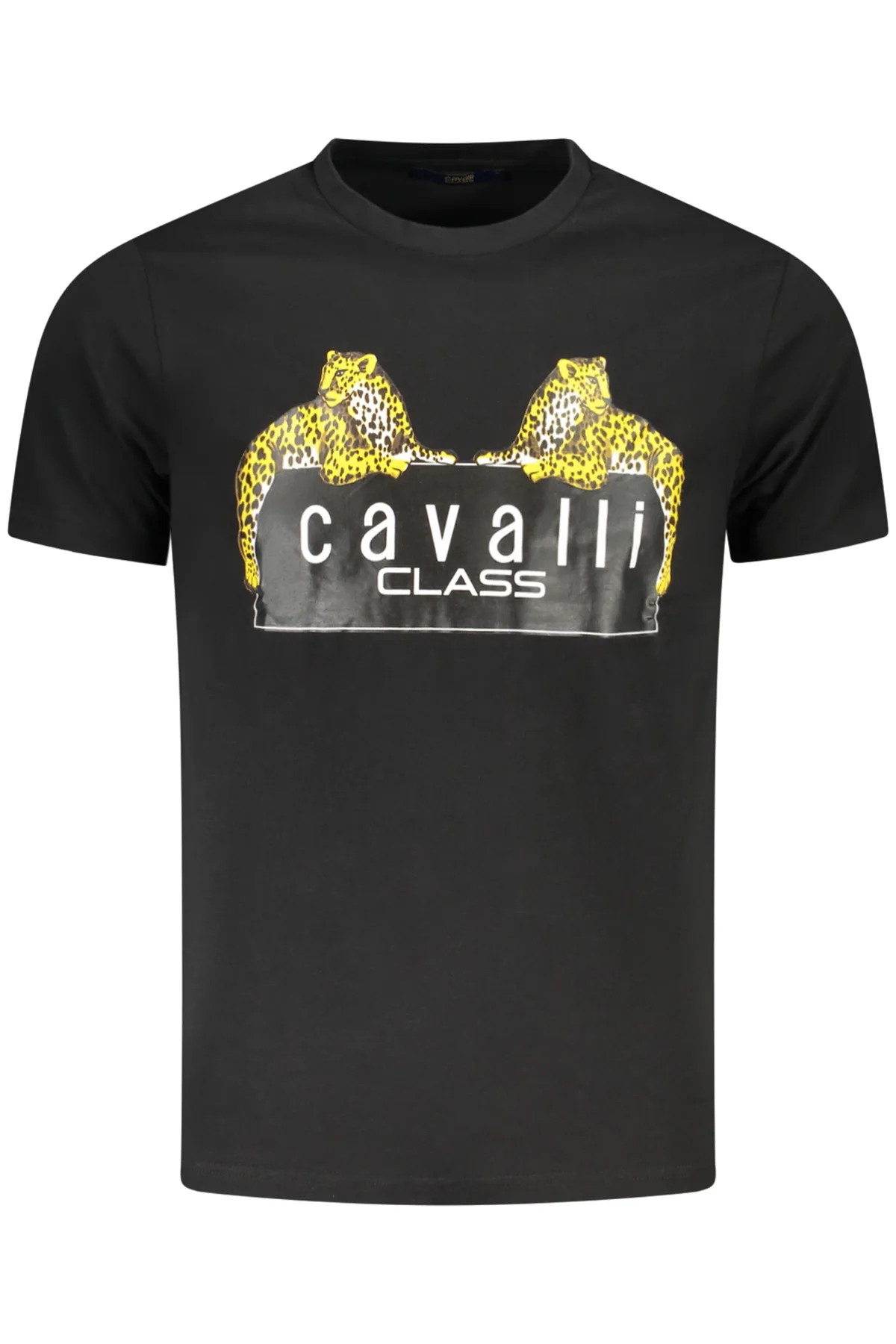 CAVALLI CLASS PÁNSKÉ TRIČKO S KRÁTKÝM RUKÁVEM ČERNÉ