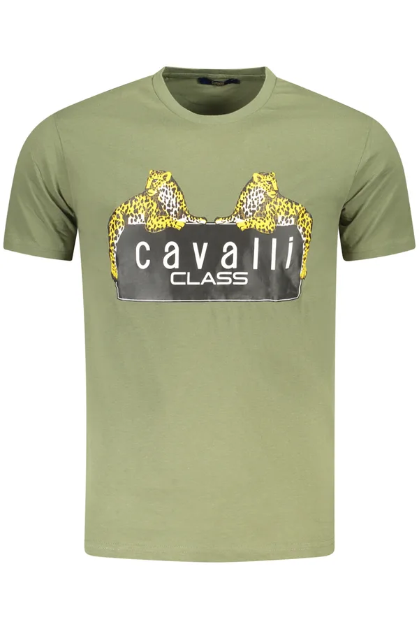 CAVALLI CLASS PÁNSKÉ TRIČKO S KRÁTKÝM RUKÁVEM ZELENÉ
