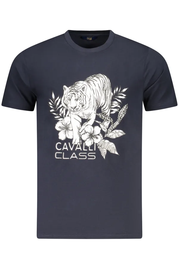 CAVALLI CLASS PÁNSKÉ TRIČKO S KRÁTKÝM RUKÁVEM MODRÉ