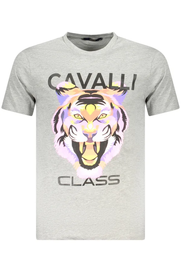 CAVALLI CLASS PÁNSKÉ TRIČKO S KRÁTKÝM RUKÁVEM ŠEDÉ