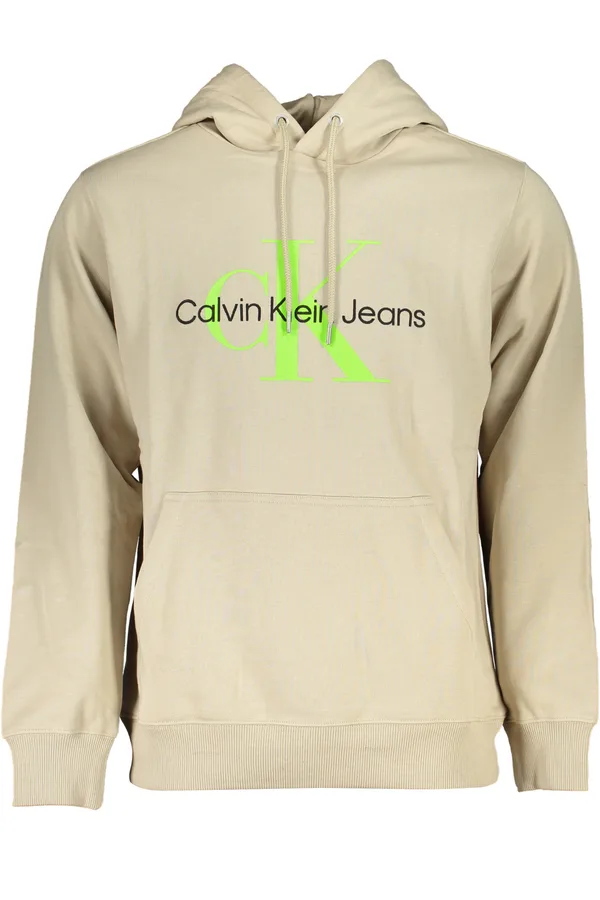 CALVIN KLEIN PÁNSKÁ MIKINA BEZ ZIPU BÉŽOVÁ
