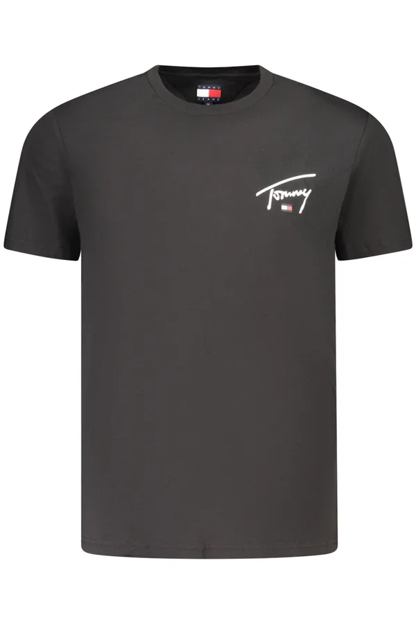 TOMMY HILFIGER PÁNSKÉ TRIČKO S KRÁTKÝM RUKÁVEM ČERNÉ
