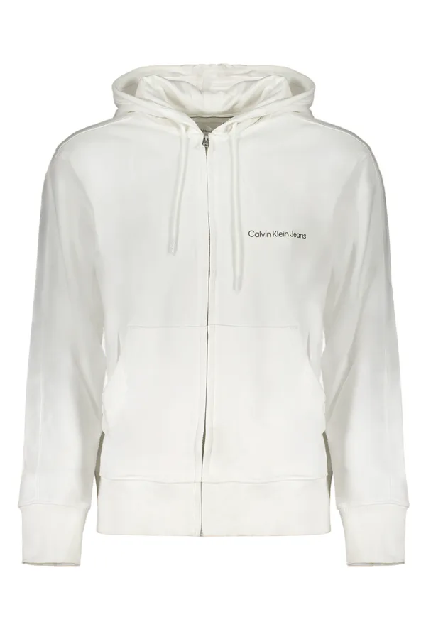 CALVIN KLEIN PÁNSKÁ MIKINA NA ZIP BÍLÁ