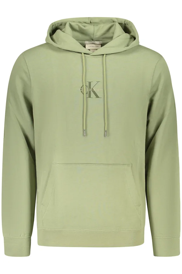 CALVIN KLEIN PÁNSKÁ MIKINA BEZ ZIPU, ZELENÁ