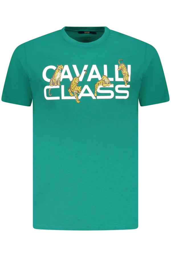 CAVALLI CLASS PÁNSKÉ TRIČKO S KRÁTKÝM RUKÁVEM ZELENÉ