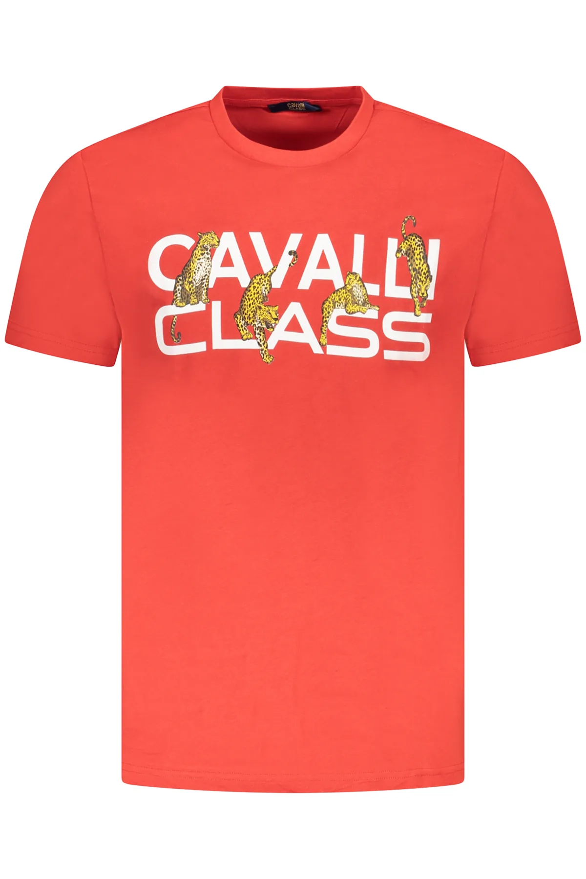 CAVALLI CLASS PÁNSKÉ TRIČKO S KRÁTKÝM RUKÁVEM ČERVENÉ