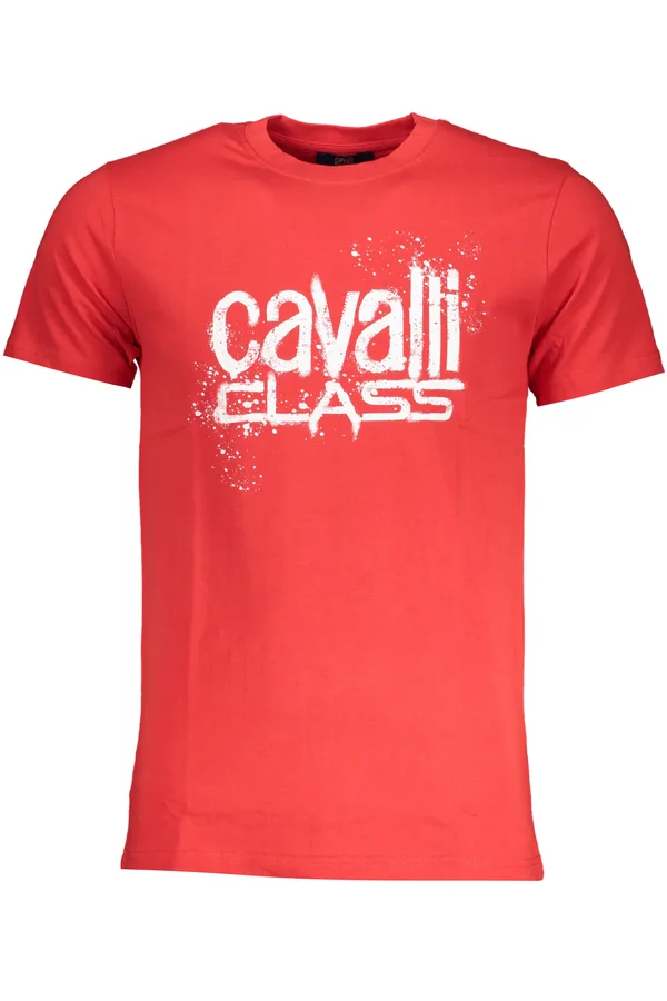 CAVALLI CLASS PÁNSKÉ TRIČKO S KRÁTKÝM RUKÁVEM ČERVENÉ
