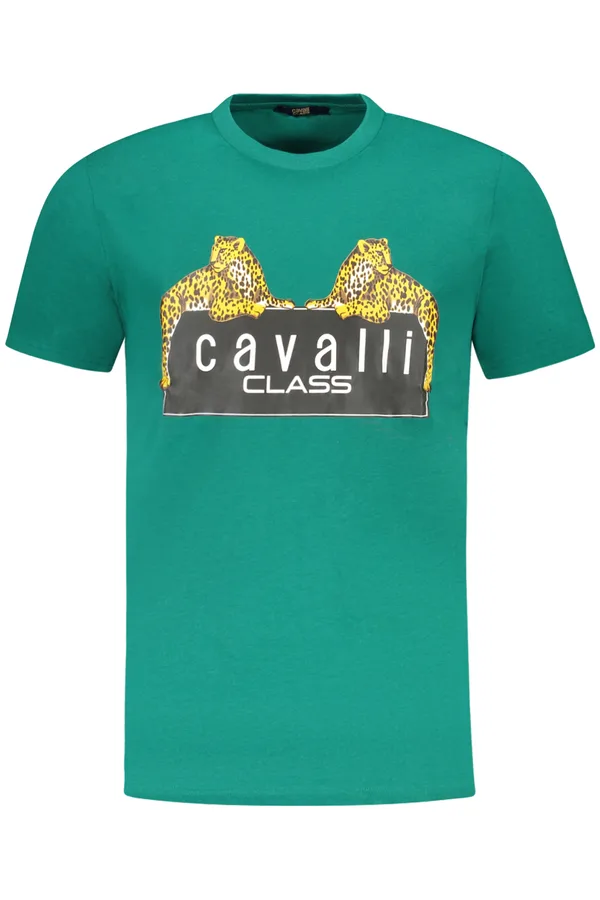 CAVALLI CLASS PÁNSKÉ TRIČKO S KRÁTKÝM RUKÁVEM ZELENÉ