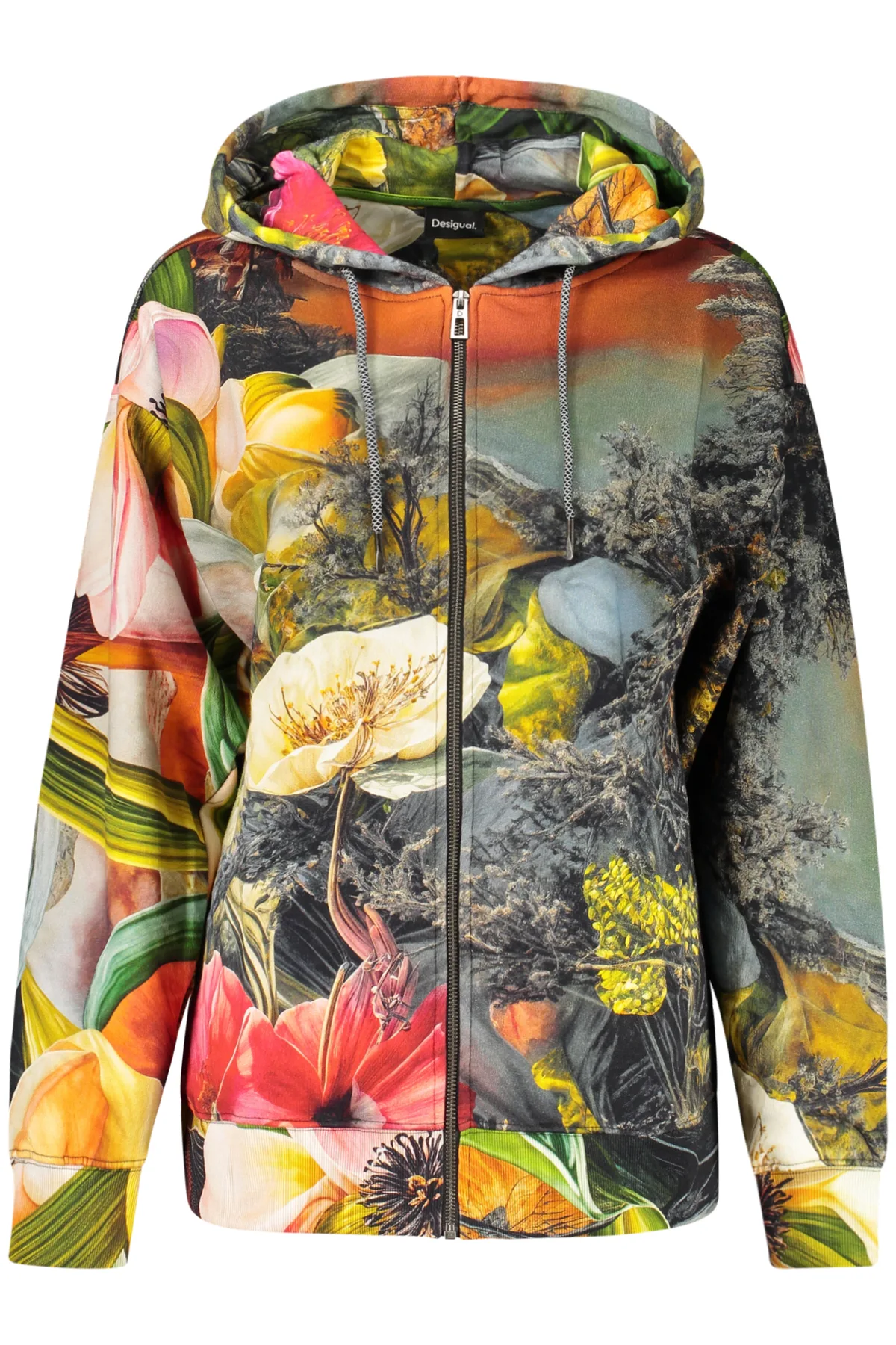 DESIGUAL DÁMSKÁ MIKINA NA ZIP, ŠEDÁ