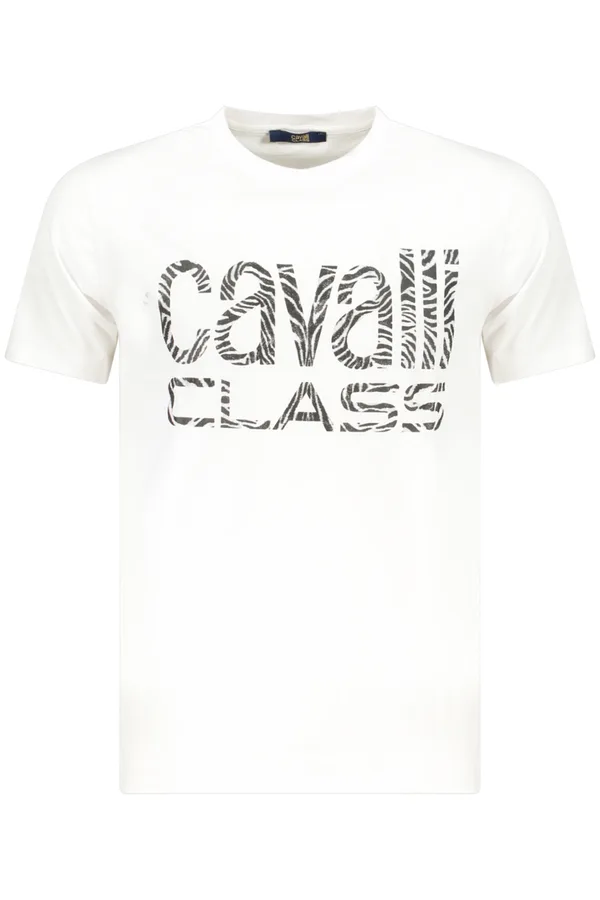 CAVALLI CLASS PÁNSKÉ TRIČKO S KRÁTKÝM RUKÁVEM BÍLÉ
