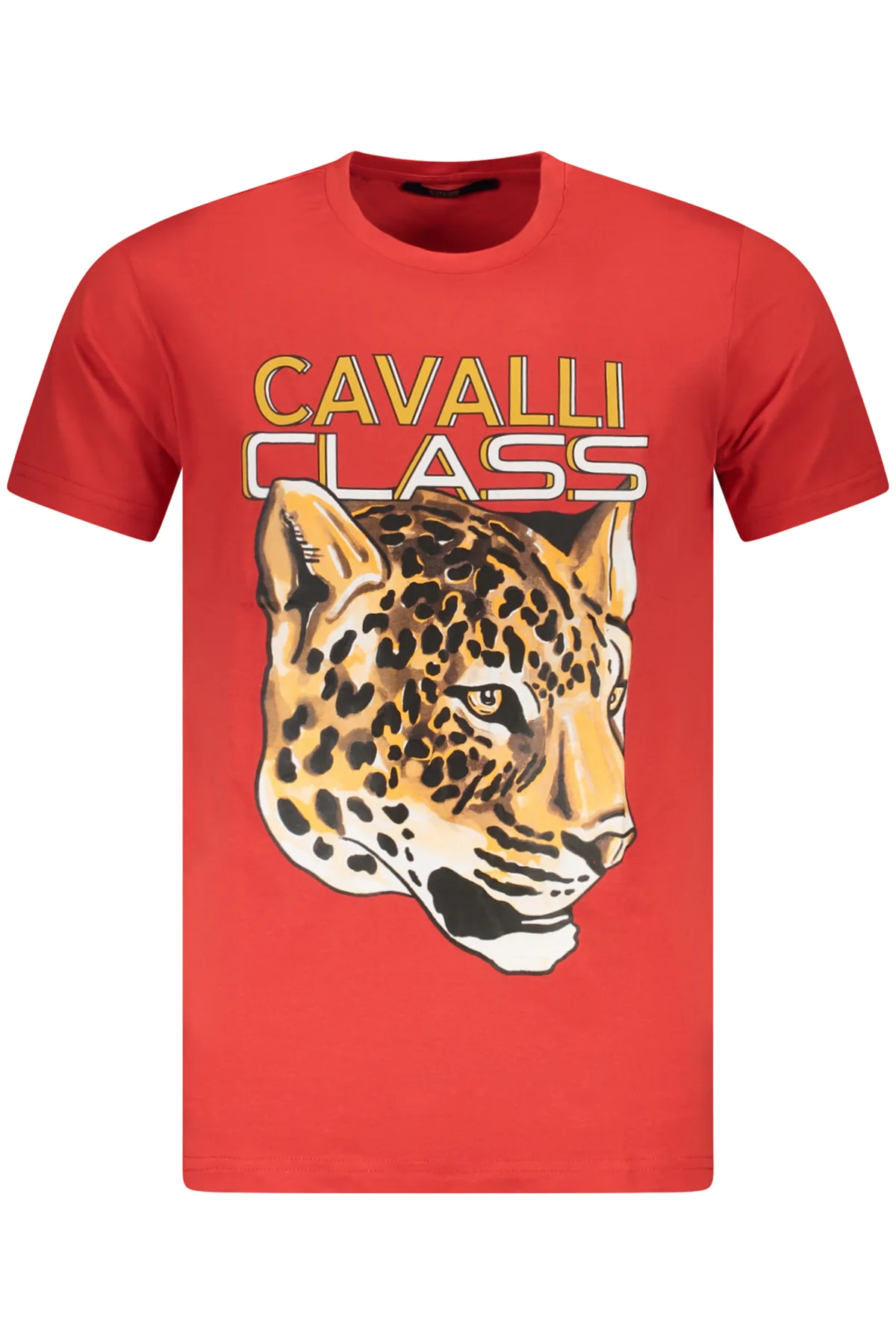 CAVALLI CLASS PÁNSKÉ TRIČKO S KRÁTKÝM RUKÁVEM ČERVENÉ