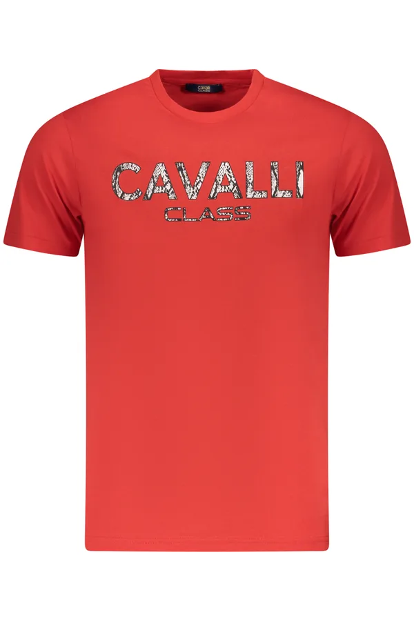 CAVALLI CLASS PÁNSKÉ TRIČKO S KRÁTKÝM RUKÁVEM ČERVENÉ