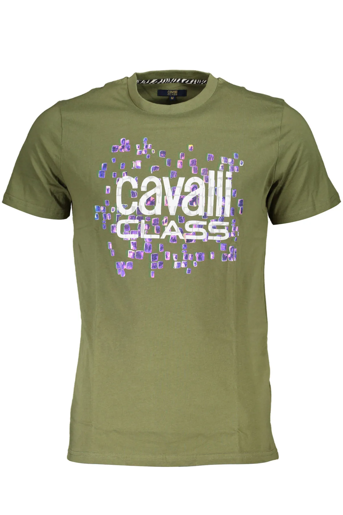 CAVALLI CLASS PÁNSKÉ TRIČKO S KRÁTKÝM RUKÁVEM ZELENÉ