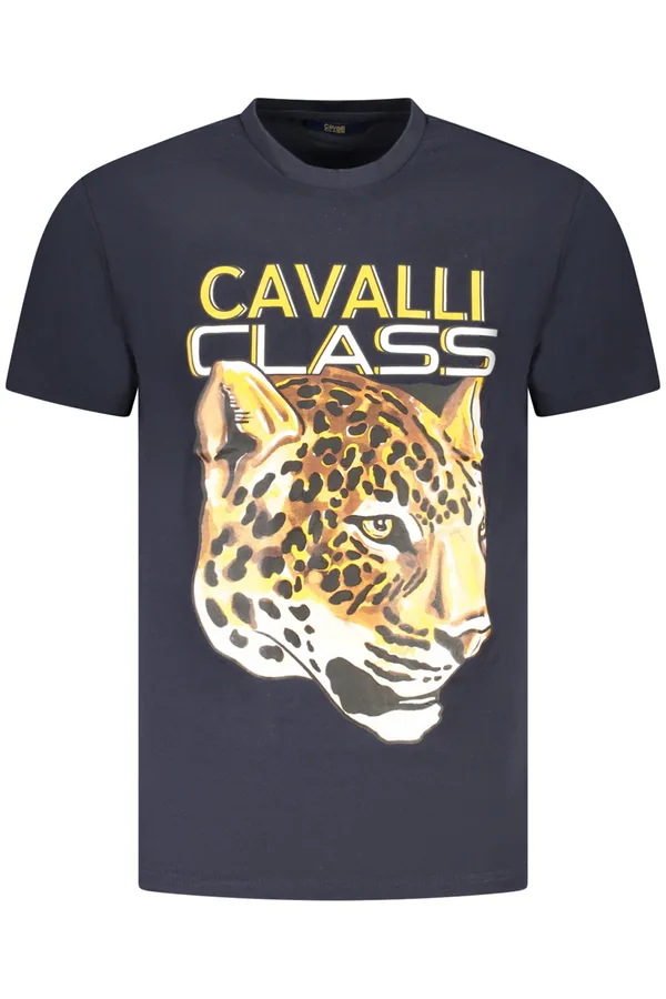 CAVALLI CLASS PÁNSKÉ TRIČKO S KRÁTKÝM RUKÁVEM MODRÉ