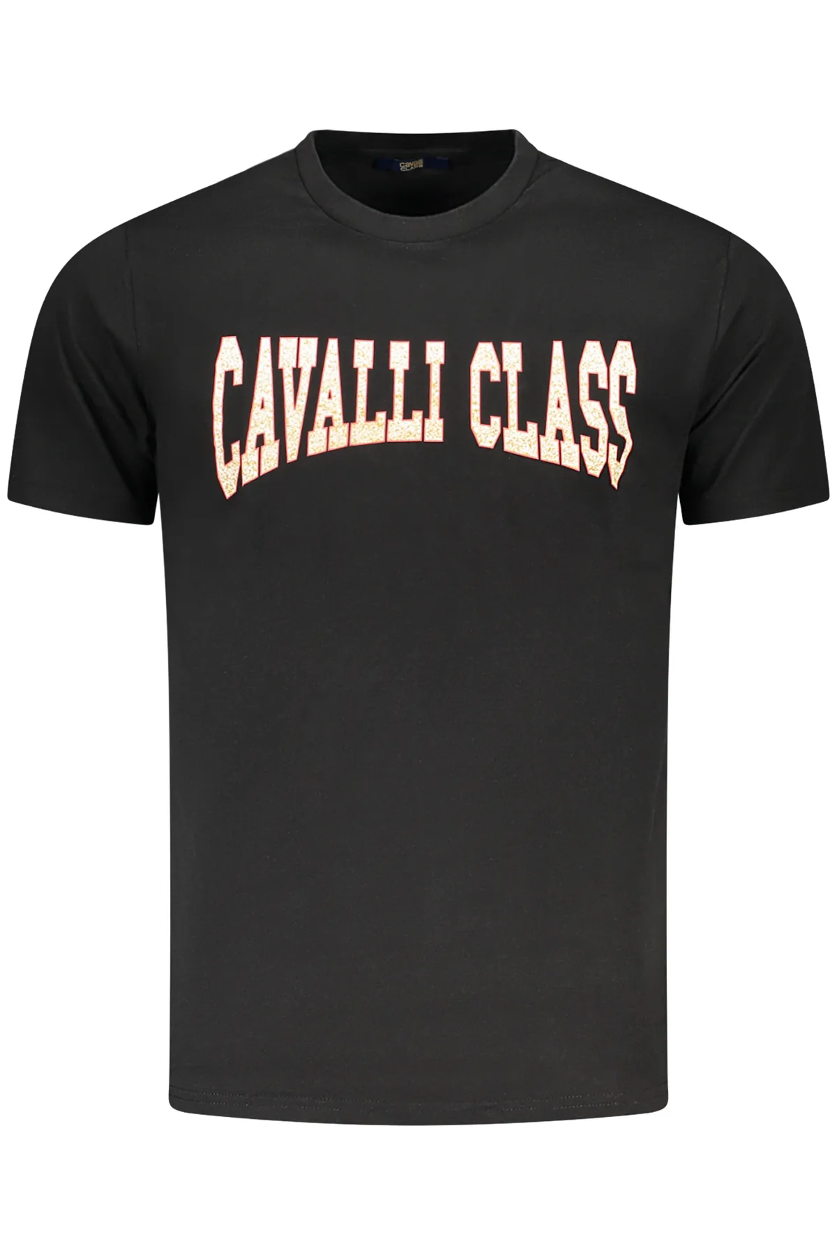 CAVALLI CLASS PÁNSKÉ TRIČKO S KRÁTKÝM RUKÁVEM ČERNÉ