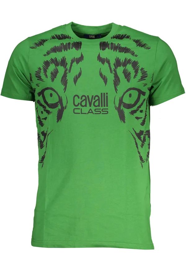 CAVALLI CLASS PÁNSKÉ TRIČKO S KRÁTKÝM RUKÁVEM ZELENÉ
