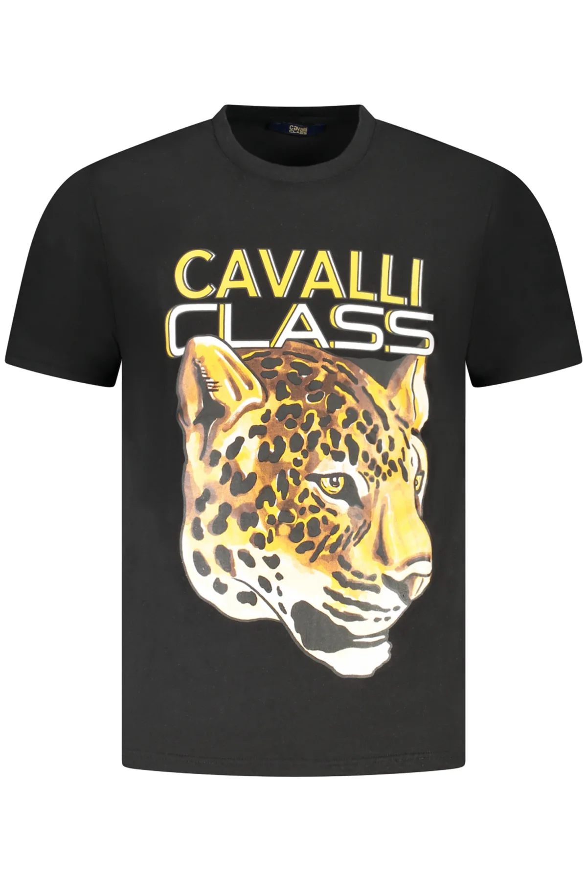 CAVALLI CLASS PÁNSKÉ TRIČKO S KRÁTKÝM RUKÁVEM ČERNÉ