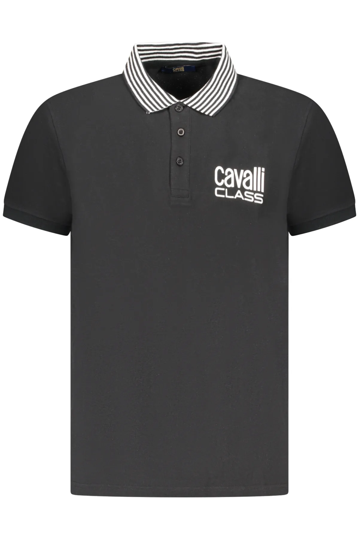 CAVALLI CLASS PÁNSKÁ POLOKOŠILE S KRÁTKÝM RUKÁVEM ČERNÁ