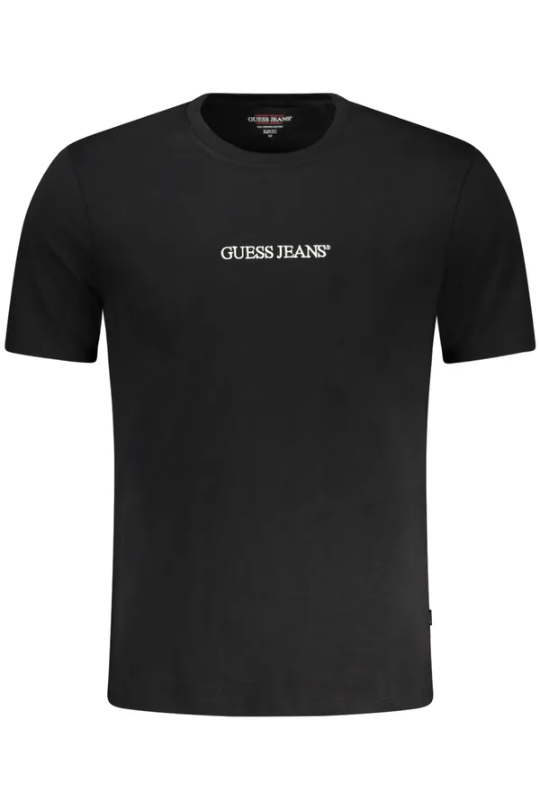GUESS JEANS PÁNSKÉ TRIČKO S KRÁTKÝM RUKÁVEM ČERNÉ
