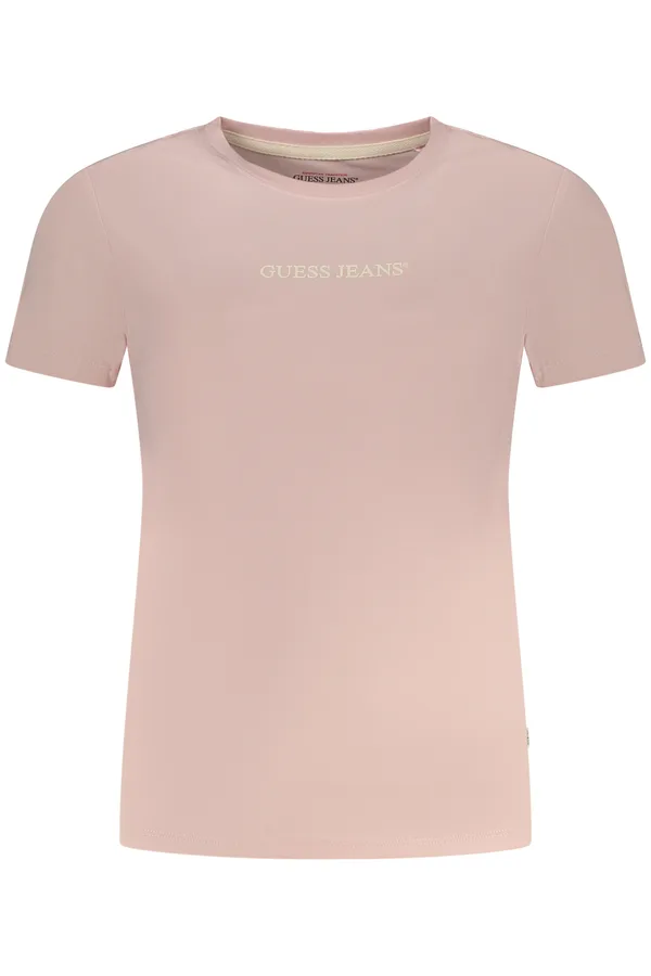 GUESS JEANS DÁMSKÉ TRIČKO S KRÁTKÝM RUKÁVEM RŮŽOVÉ