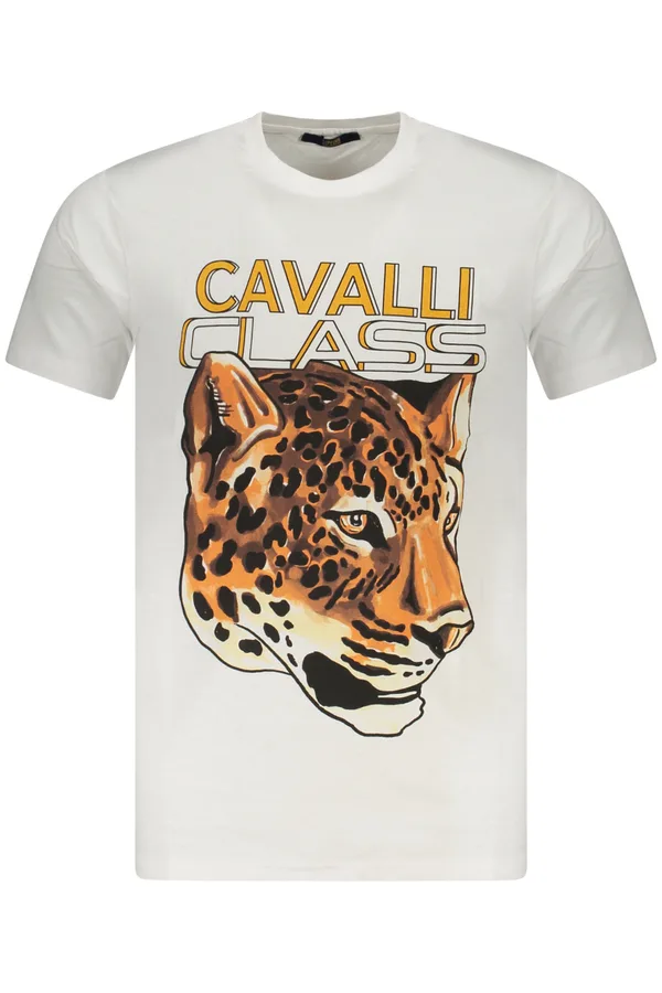 CAVALLI CLASS PÁNSKÉ TRIČKO S KRÁTKÝM RUKÁVEM BÍLÉ