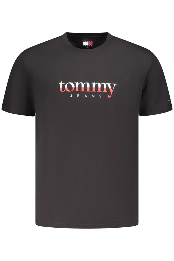 TOMMY HILFIGER PÁNSKÉ TRIČKO S KRÁTKÝM RUKÁVEM ČERNÉ