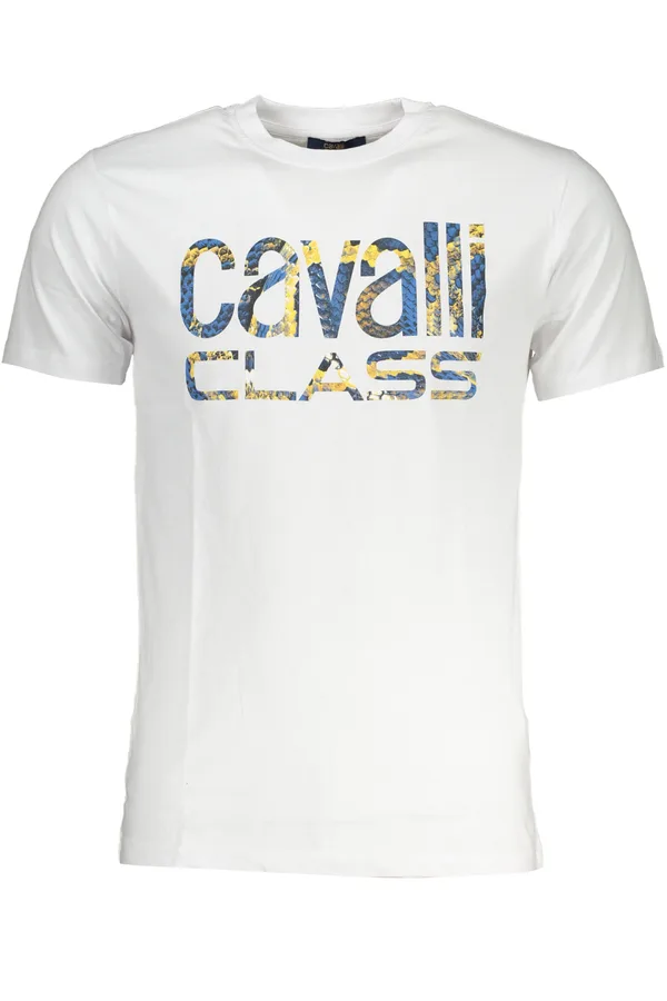 CAVALLI CLASS PÁNSKÉ TRIČKO S KRÁTKÝM RUKÁVEM BÍLÉ