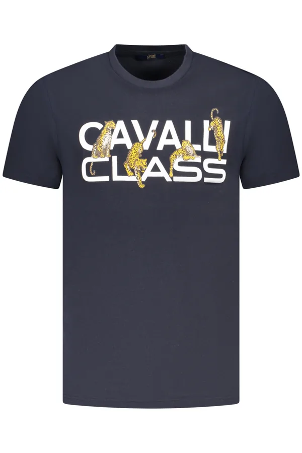 CAVALLI CLASS PÁNSKÉ TRIČKO S KRÁTKÝM RUKÁVEM MODRÉ