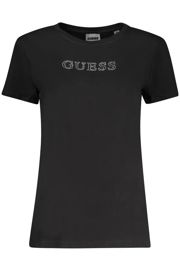 GUESS JEANS DÁMSKÉ TRIČKO S KRÁTKÝM RUKÁVEM ČERNÉ