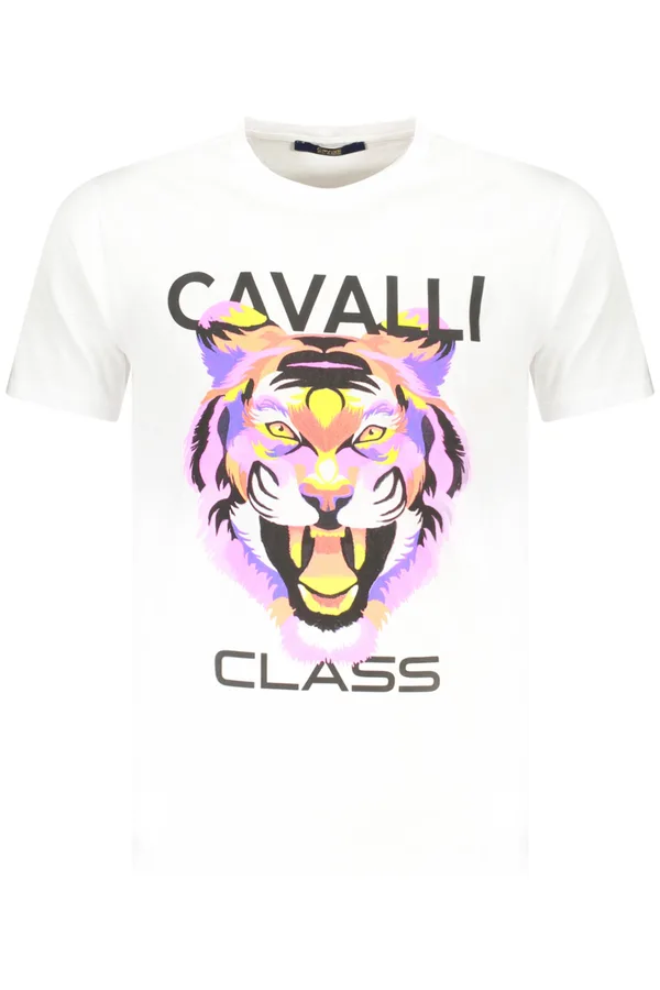 CAVALLI CLASS PÁNSKÉ TRIČKO S KRÁTKÝM RUKÁVEM BÍLÉ