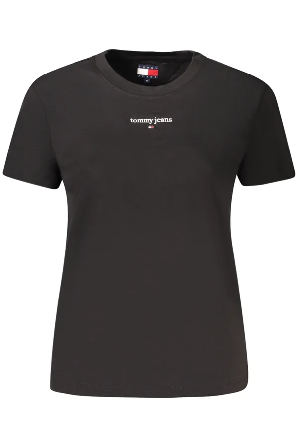 TOMMY HILFIGER DÁMSKÉ TRIČKO S KRÁTKÝM RUKÁVEM ČERNÉ