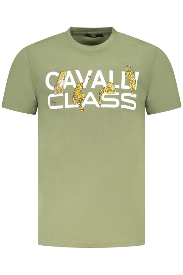 CAVALLI CLASS PÁNSKÉ TRIČKO S KRÁTKÝM RUKÁVEM ZELENÉ