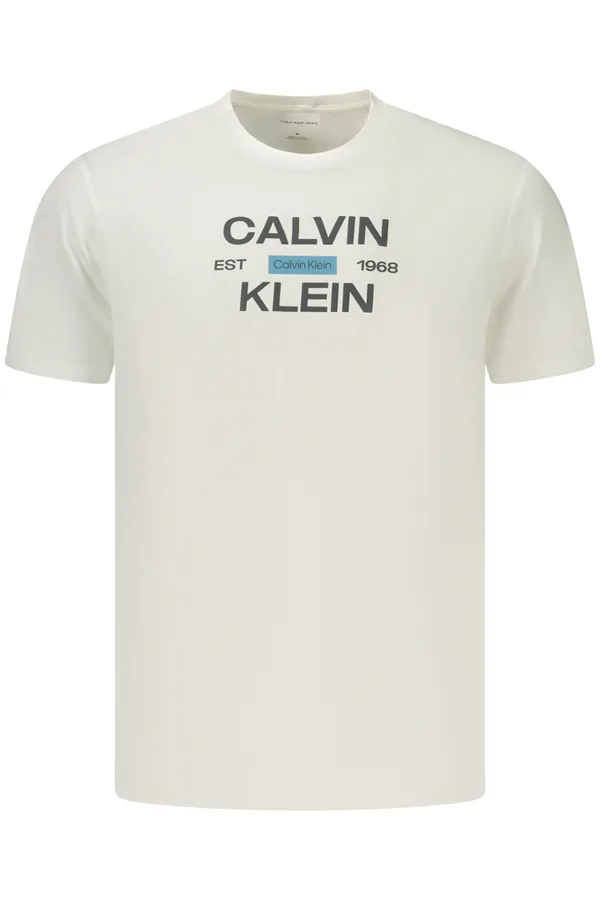 CALVIN KLEIN PÁNSKÉ TRIČKO S KRÁTKÝM RUKÁVEM BÍLÉ