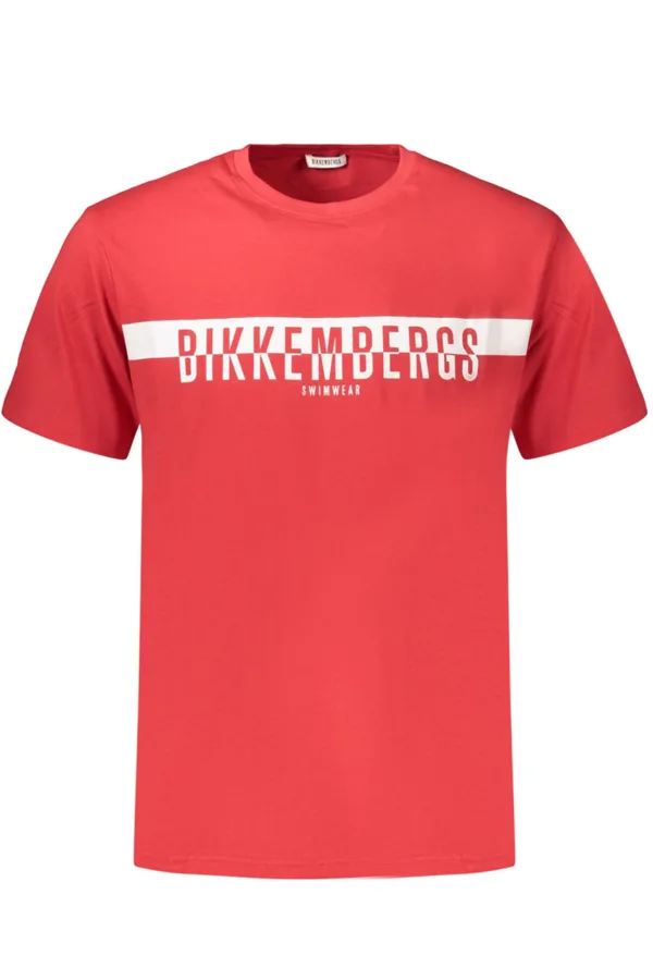 BIKKEMBERGS PÁNSKÉ TRIČKO S KRÁTKÝM RUKÁVEM ČERVENÉ