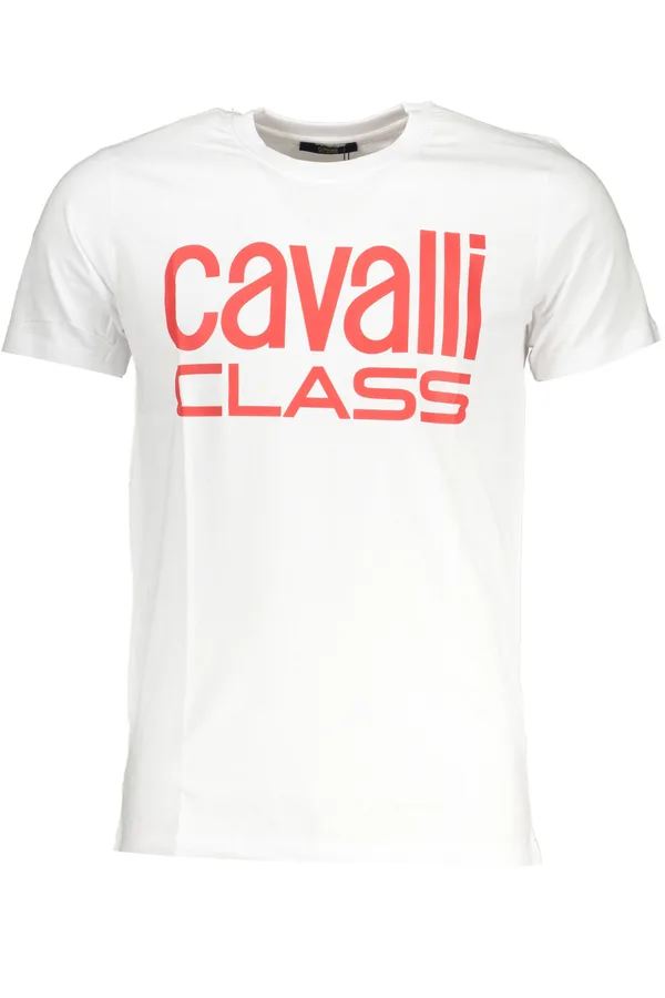 CAVALLI CLASS PÁNSKÉ TRIČKO S KRÁTKÝM RUKÁVEM BÍLÉ