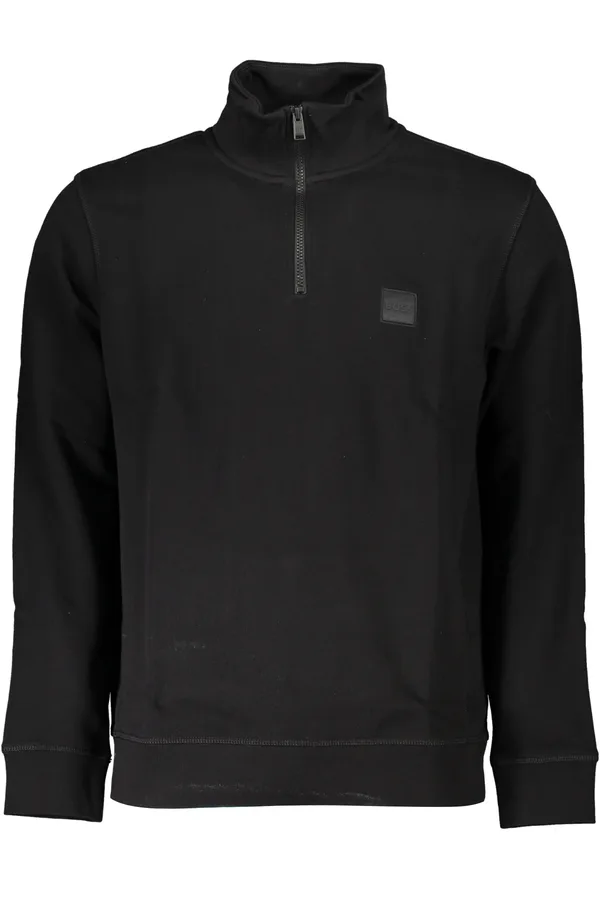 HUGO BOSS MEN'S BLACK ZIP SWEATSHIRT