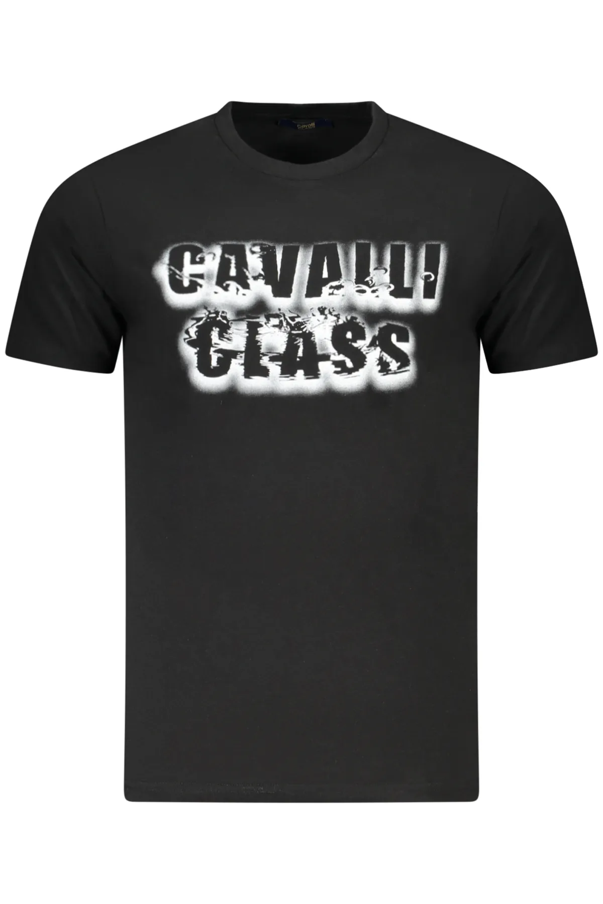 CAVALLI CLASS PÁNSKÉ TRIČKO S KRÁTKÝM RUKÁVEM ČERNÉ