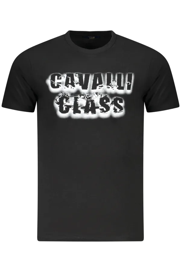 CAVALLI CLASS PÁNSKÉ TRIČKO S KRÁTKÝM RUKÁVEM ČERNÉ