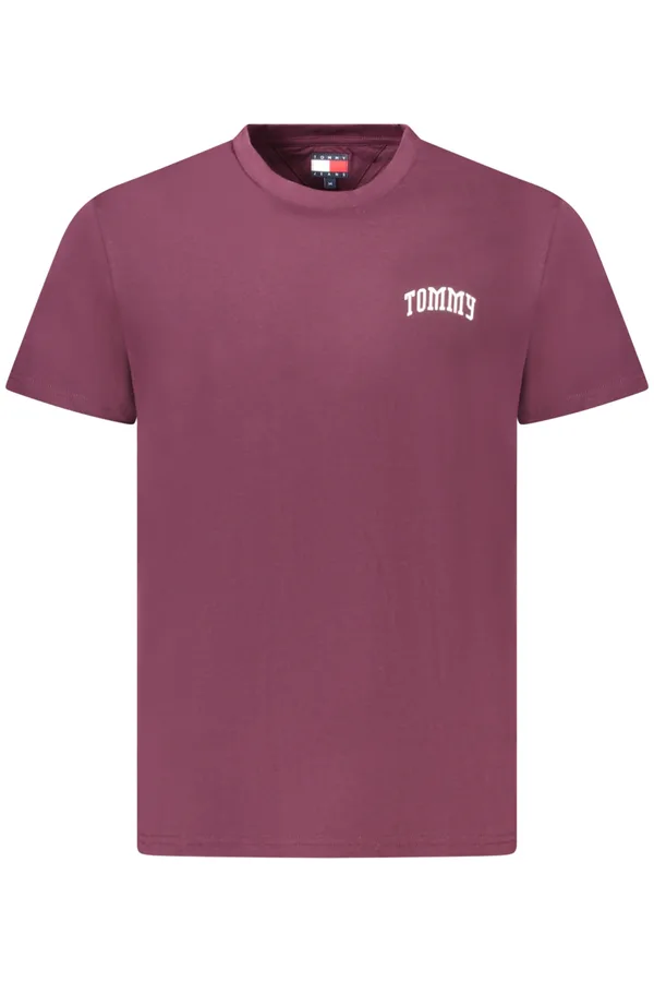 TOMMY HILFIGER PÁNSKÉ TRIČKO S KRÁTKÝM RUKÁVEM FIALOVÉ