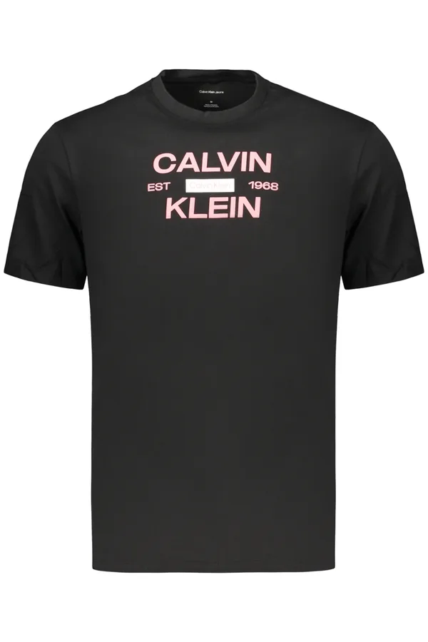 CALVIN KLEIN PÁNSKÉ TRIČKO S KRÁTKÝM RUKÁVEM ČERNÉ