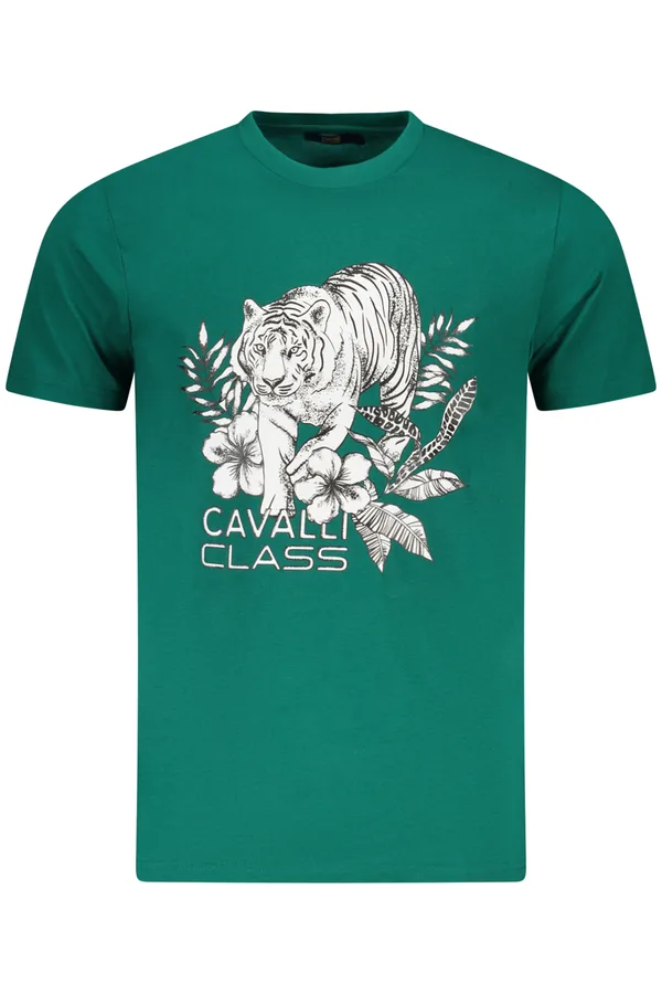 CAVALLI CLASS PÁNSKÉ TRIČKO S KRÁTKÝM RUKÁVEM ZELENÉ