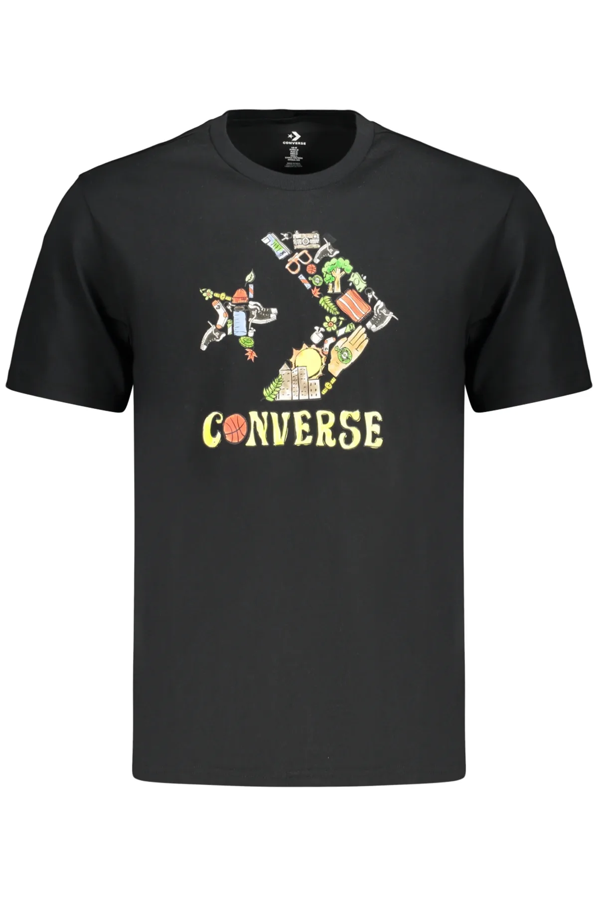 CONVERSE PÁNSKÉ TRIČKO S KRÁTKÝM RUKÁVEM ČERNÉ
