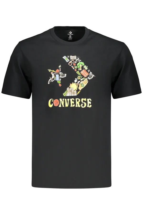 CONVERSE PÁNSKÉ TRIČKO S KRÁTKÝM RUKÁVEM ČERNÉ