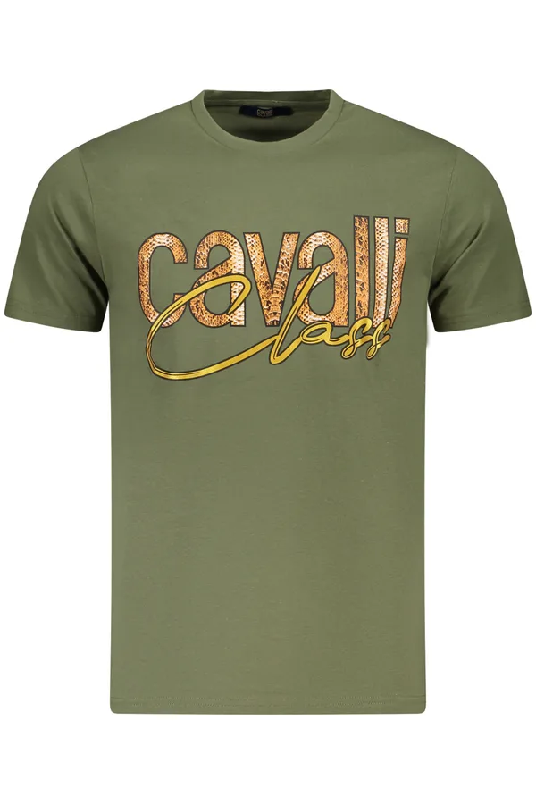 CAVALLI CLASS PÁNSKÉ TRIČKO S KRÁTKÝM RUKÁVEM ZELENÉ