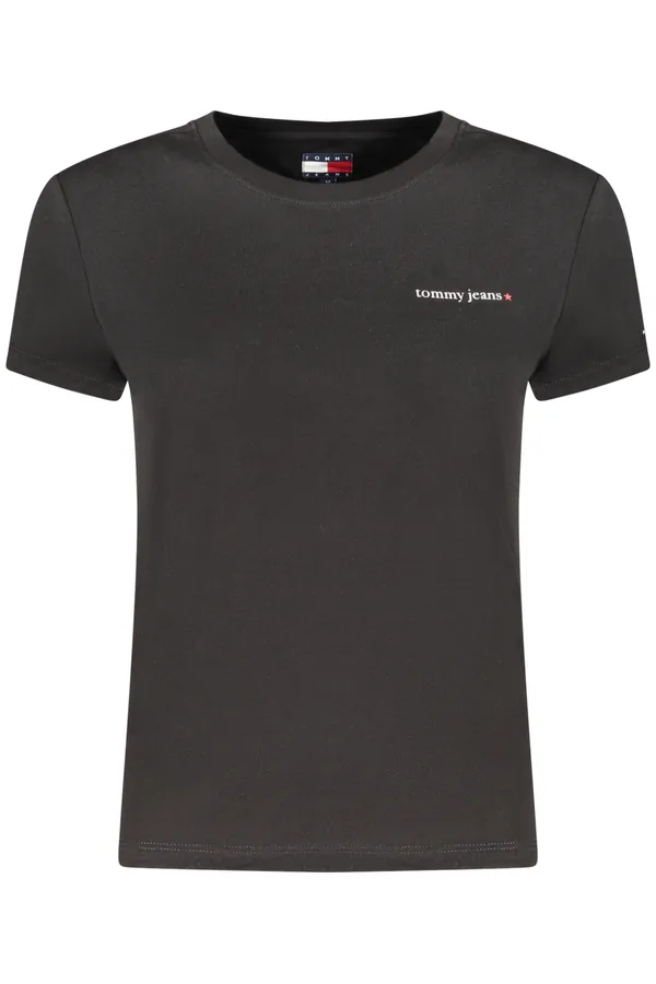 TOMMY HILFIGER DÁMSKÉ TRIČKO S KRÁTKÝM RUKÁVEM ČERNÉ