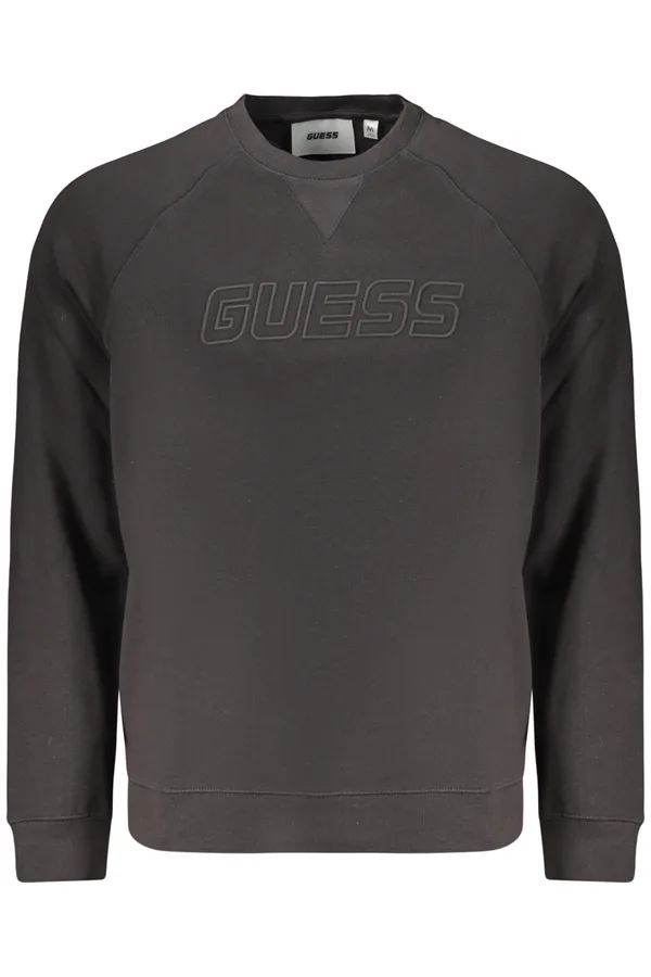 GUESS JEANS PÁNSKÁ MIKINA BEZ ZIPU ČERNÁ