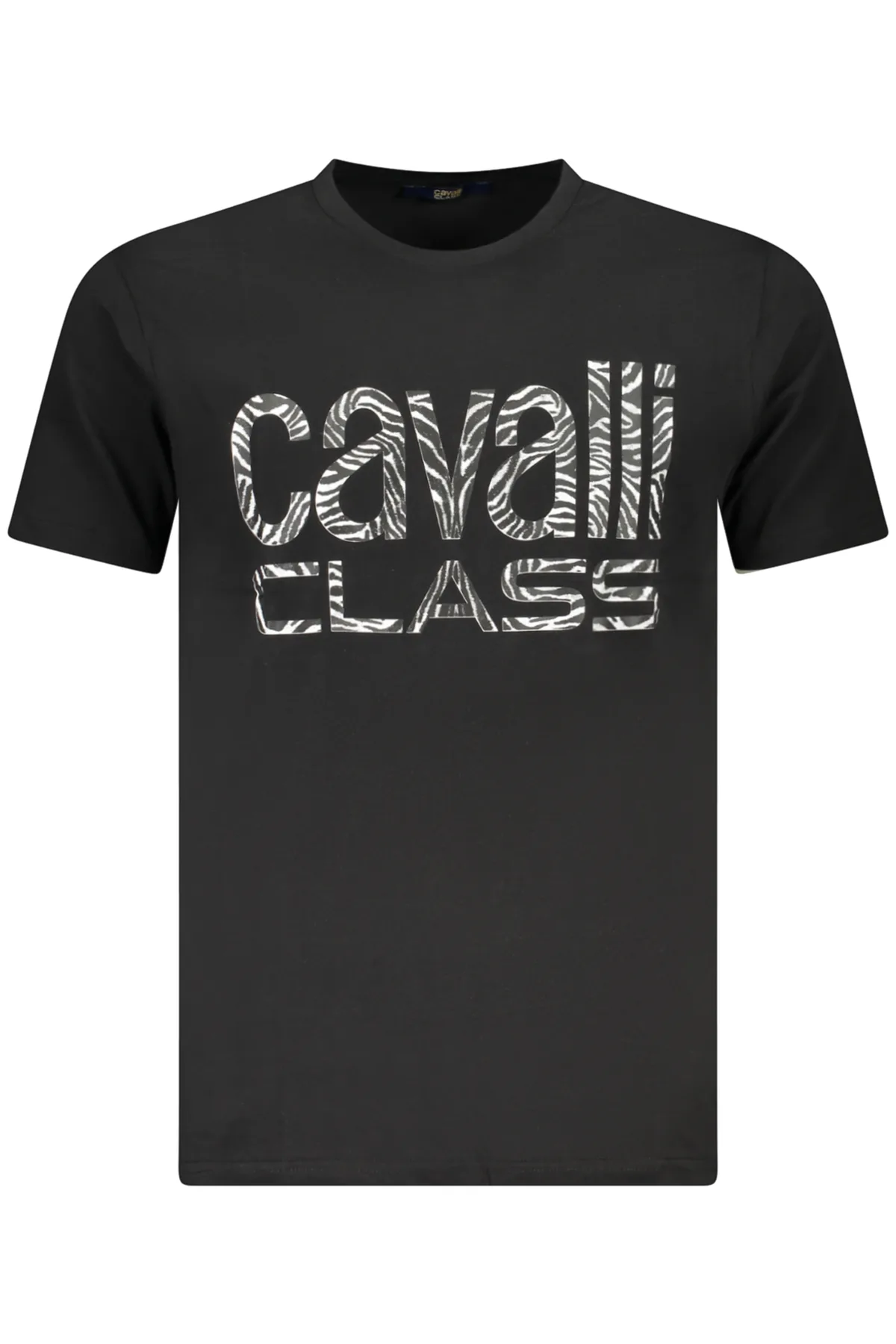 CAVALLI CLASS PÁNSKÉ TRIČKO S KRÁTKÝM RUKÁVEM ČERNÉ