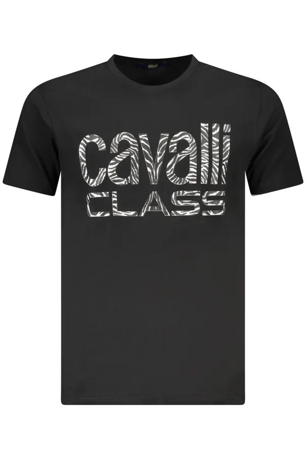 CAVALLI CLASS PÁNSKÉ TRIČKO S KRÁTKÝM RUKÁVEM ČERNÉ