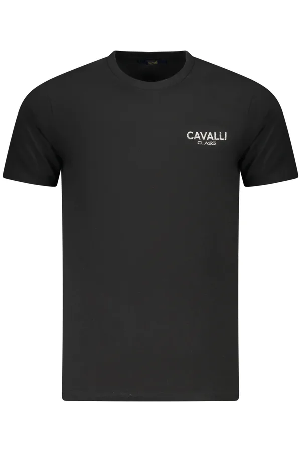CAVALLI CLASS PÁNSKÉ TRIČKO S KRÁTKÝM RUKÁVEM ČERNÉ