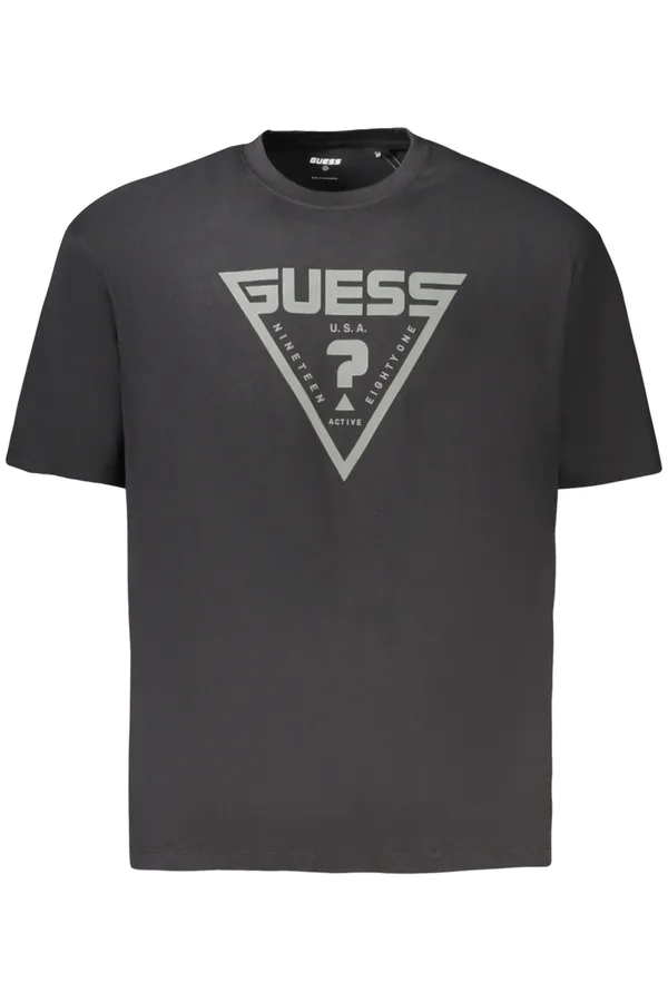 GUESS JEANS PÁNSKÉ TRIČKO S KRÁTKÝM RUKÁVEM ČERNÉ